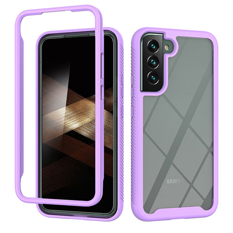 Coque Rebord Contour Silicone et Vitre Transparente Housse Etui 360 Degres ZJ1 pour Samsung Galaxy S25 Plus 5G Bleu Ciel