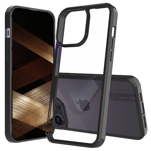 Coque Rebord Contour Silicone et Vitre Transparente Housse Etui 360 Degres ZJ2 pour Apple iPhone 13 Pro Noir