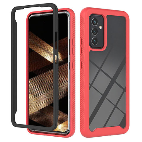 Coque Rebord Contour Silicone et Vitre Transparente Housse Etui 360 Degres ZJ2 pour Samsung Galaxy A55 5G Rouge