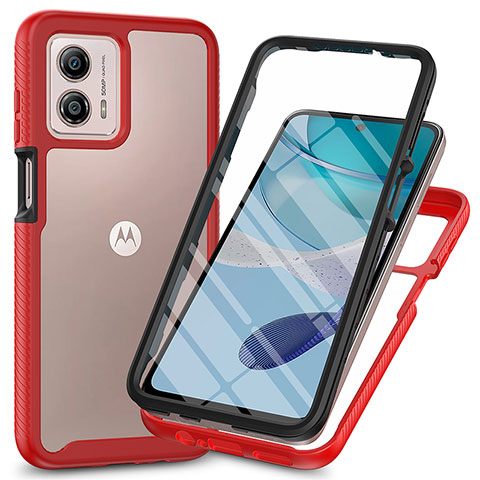 Coque Rebord Contour Silicone et Vitre Transparente Housse Etui 360 Degres ZJ3 pour Motorola Moto G53y 5G Rouge