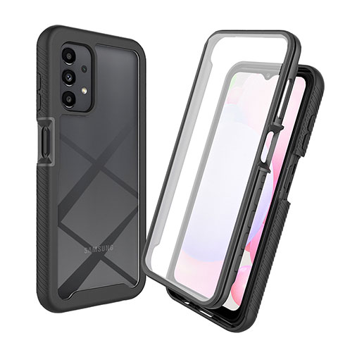 Coque Rebord Contour Silicone et Vitre Transparente Housse Etui 360 Degres ZJ3 pour Samsung Galaxy A13 4G Noir