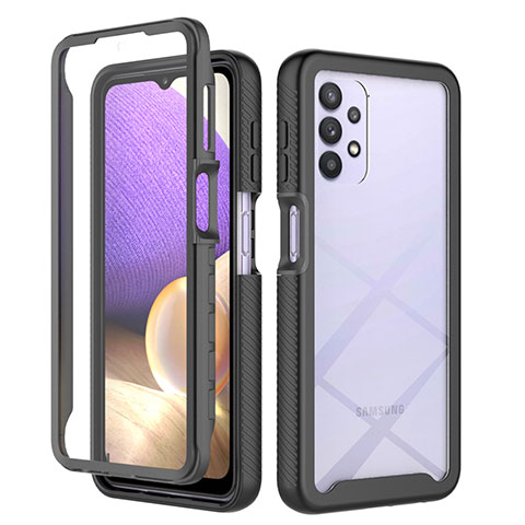 Coque Rebord Contour Silicone et Vitre Transparente Housse Etui 360 Degres ZJ3 pour Samsung Galaxy M32 5G Noir