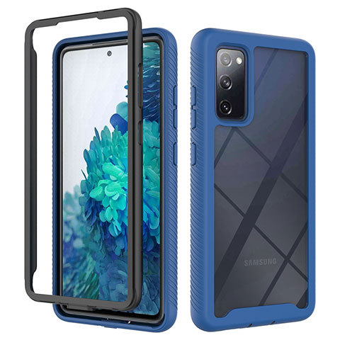 Coque Rebord Contour Silicone et Vitre Transparente Housse Etui 360 Degres ZJ3 pour Samsung Galaxy S20 FE (2022) 5G Bleu