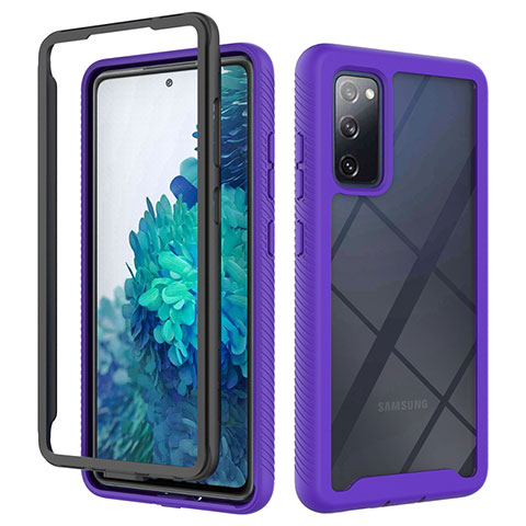 Coque Rebord Contour Silicone et Vitre Transparente Housse Etui 360 Degres ZJ3 pour Samsung Galaxy S20 Lite 5G Violet Clair