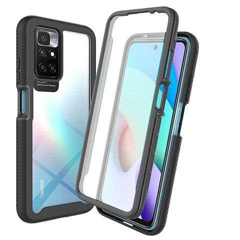 Coque Rebord Contour Silicone et Vitre Transparente Housse Etui 360 Degres ZJ3 pour Xiaomi Redmi Note 11 4G (2021) Noir