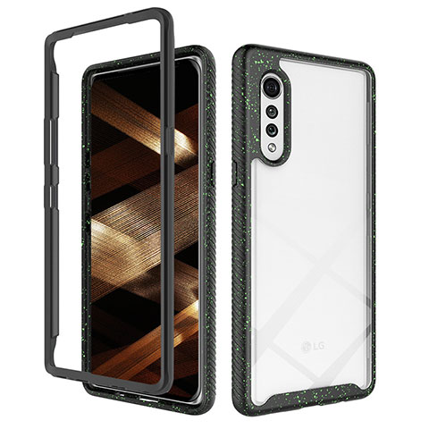 Coque Rebord Contour Silicone et Vitre Transparente Housse Etui 360 Degres ZJ4 pour LG Velvet 5G Noir