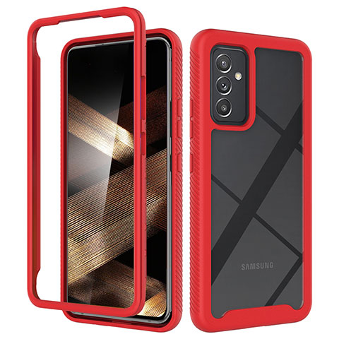 Coque Rebord Contour Silicone et Vitre Transparente Housse Etui 360 Degres ZJ4 pour Samsung Galaxy A15 4G Rouge