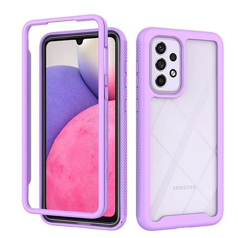 Coque Rebord Contour Silicone et Vitre Transparente Housse Etui 360 Degres ZJ4 pour Samsung Galaxy A33 5G Violet Clair