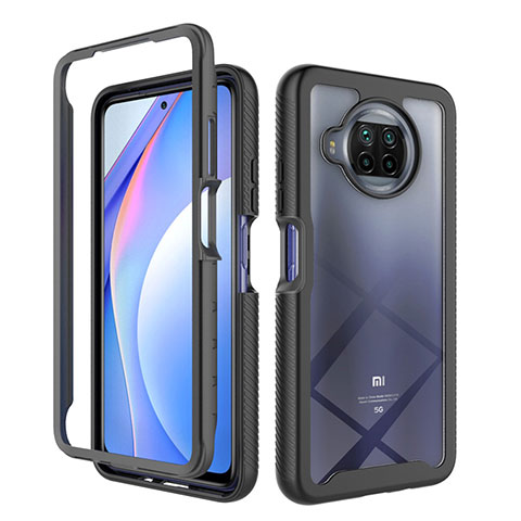 Coque Rebord Contour Silicone et Vitre Transparente Housse Etui 360 Degres ZJ4 pour Xiaomi Mi 10i 5G Noir