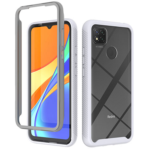 Coque Rebord Contour Silicone et Vitre Transparente Housse Etui 360 Degres ZJ4 pour Xiaomi POCO C3 Blanc