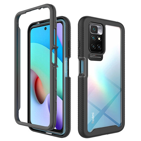 Coque Rebord Contour Silicone et Vitre Transparente Housse Etui 360 Degres ZJ4 pour Xiaomi Redmi Note 11 4G (2021) Noir