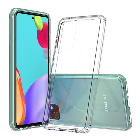 Coque Rebord Contour Silicone et Vitre Transparente Housse Etui 360 Degres ZJ5 pour Samsung Galaxy A52 4G Clair