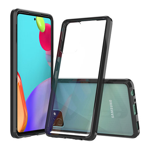 Coque Rebord Contour Silicone et Vitre Transparente Housse Etui 360 Degres ZJ5 pour Samsung Galaxy A52s 5G Noir