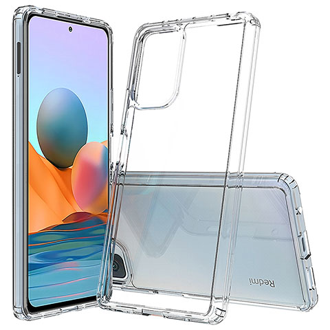 Coque Rebord Contour Silicone et Vitre Transparente Housse Etui 360 Degres ZJ5 pour Xiaomi Redmi Note 10 Pro 4G Clair