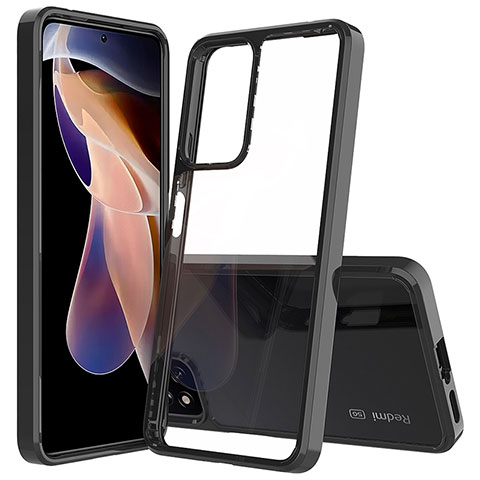 Coque Rebord Contour Silicone et Vitre Transparente Housse Etui 360 Degres ZJ5 pour Xiaomi Redmi Note 11 Pro+ Plus 5G Noir