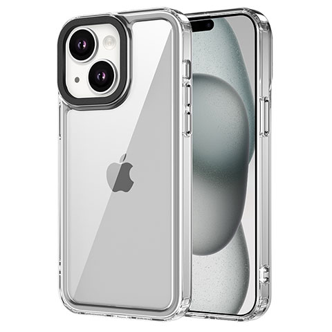 Coque Rebord Contour Silicone et Vitre Transparente Housse Etui AC1 pour Apple iPhone 13 Clair