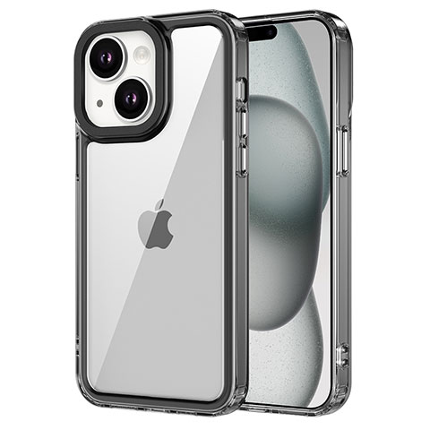 Coque Rebord Contour Silicone et Vitre Transparente Housse Etui AC1 pour Apple iPhone 14 Plus Noir