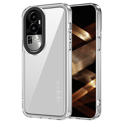 Coque Rebord Contour Silicone et Vitre Transparente Housse Etui AC1 pour Oppo Reno10 Pro+ Plus 5G Clair