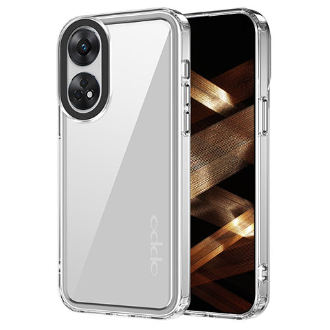 Coque Rebord Contour Silicone et Vitre Transparente Housse Etui AC1 pour Oppo Reno8 T 4G Clair