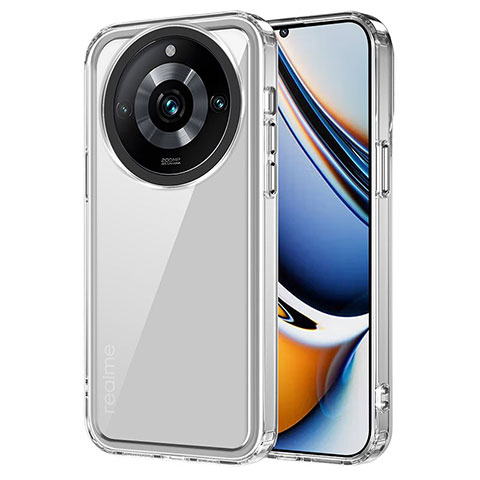 Coque Rebord Contour Silicone et Vitre Transparente Housse Etui AC1 pour Realme 11 Pro 5G Clair