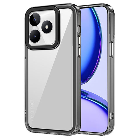 Coque Rebord Contour Silicone et Vitre Transparente Housse Etui AC1 pour Realme Narzo N53 Noir