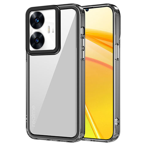 Coque Rebord Contour Silicone et Vitre Transparente Housse Etui AC1 pour Realme Narzo N55 Noir