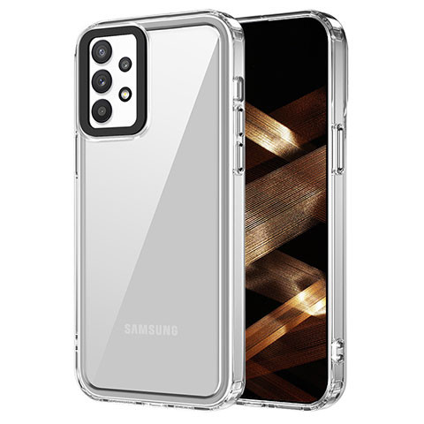 Coque Rebord Contour Silicone et Vitre Transparente Housse Etui AC1 pour Samsung Galaxy A32 4G Clair