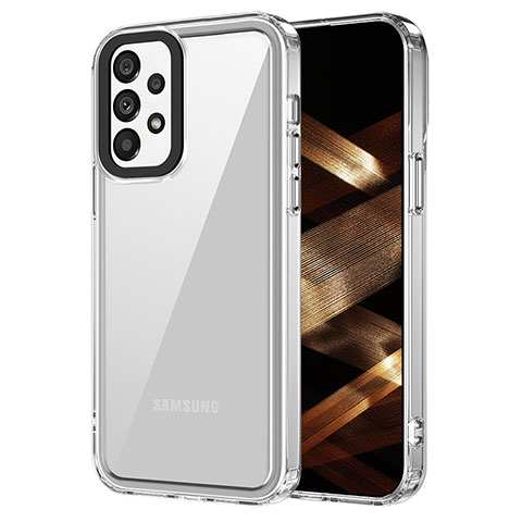 Coque Rebord Contour Silicone et Vitre Transparente Housse Etui AC1 pour Samsung Galaxy A73 5G Clair