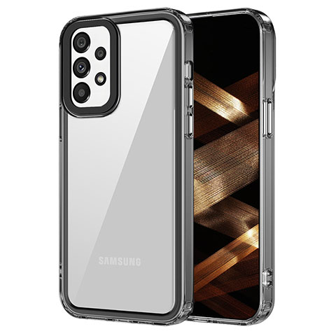 Coque Rebord Contour Silicone et Vitre Transparente Housse Etui AC1 pour Samsung Galaxy A73 5G Noir