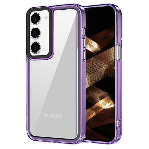 Coque Rebord Contour Silicone et Vitre Transparente Housse Etui AC1 pour Samsung Galaxy S25 5G Violet Clair