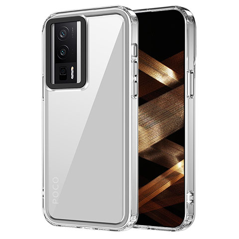 Coque Rebord Contour Silicone et Vitre Transparente Housse Etui AC1 pour Xiaomi Poco F5 Pro 5G Clair