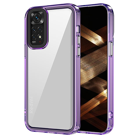 Coque Rebord Contour Silicone et Vitre Transparente Housse Etui AC1 pour Xiaomi Redmi Note 11S 4G Violet Clair