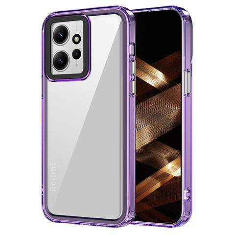 Coque Rebord Contour Silicone et Vitre Transparente Housse Etui AC1 pour Xiaomi Redmi Note 12 4G Violet Clair