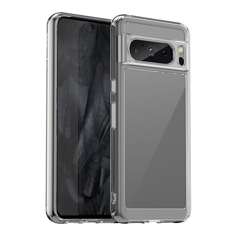 Coque Rebord Contour Silicone et Vitre Transparente Housse Etui J01S pour Google Pixel 8 Pro 5G Clair