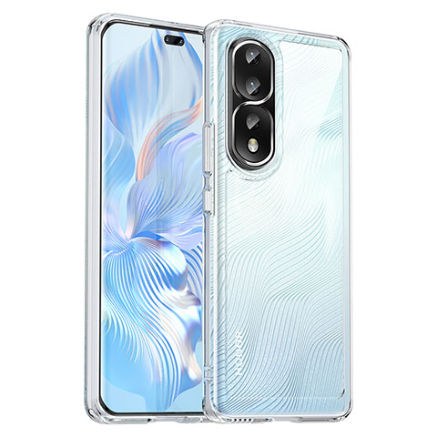 Coque Rebord Contour Silicone et Vitre Transparente Housse Etui J01S pour Huawei Honor 80 Pro 5G Clair