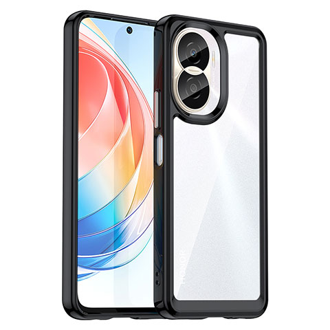 Coque Rebord Contour Silicone et Vitre Transparente Housse Etui J01S pour Huawei Honor X40i 5G Noir