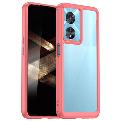 Coque Rebord Contour Silicone et Vitre Transparente Housse Etui J01S pour Huawei Honor X5 Plus Rouge