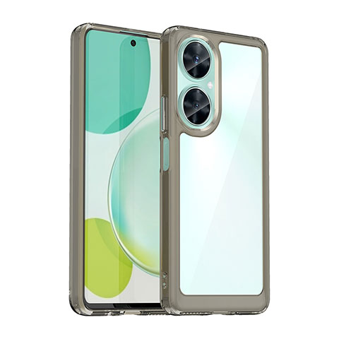 Coque Rebord Contour Silicone et Vitre Transparente Housse Etui J01S pour Huawei Nova 11i Gris