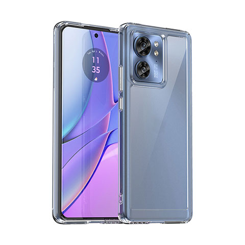 Coque Rebord Contour Silicone et Vitre Transparente Housse Etui J01S pour Motorola Moto Edge 40 5G Clair