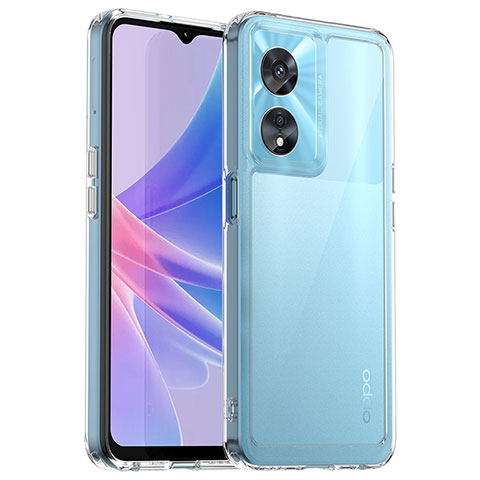 Coque Rebord Contour Silicone et Vitre Transparente Housse Etui J01S pour Oppo A97 5G Clair