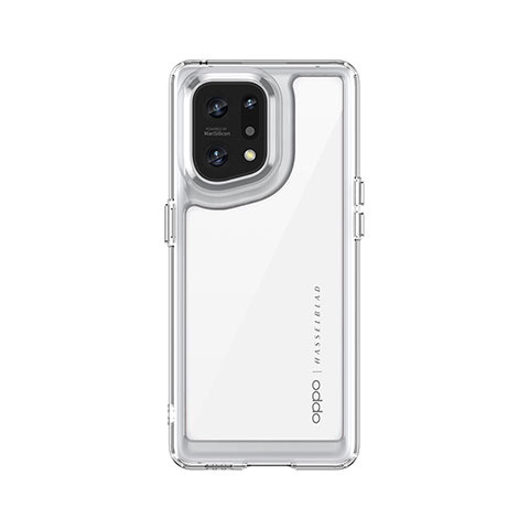 Coque Rebord Contour Silicone et Vitre Transparente Housse Etui J01S pour Oppo Find X5 Pro 5G Clair