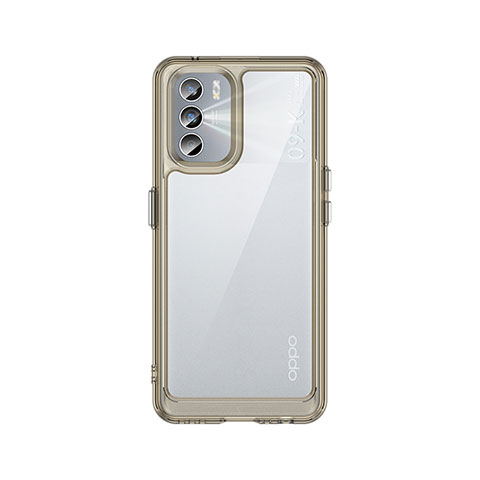 Coque Rebord Contour Silicone et Vitre Transparente Housse Etui J01S pour Oppo K9 Pro 5G Gris