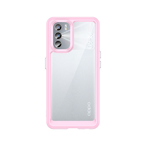 Coque Rebord Contour Silicone et Vitre Transparente Housse Etui J01S pour Oppo K9 Pro 5G Rose