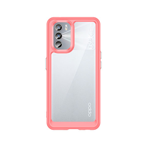 Coque Rebord Contour Silicone et Vitre Transparente Housse Etui J01S pour Oppo K9 Pro 5G Rouge