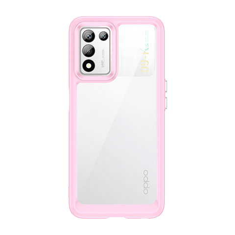 Coque Rebord Contour Silicone et Vitre Transparente Housse Etui J01S pour Oppo K9S 5G Rose