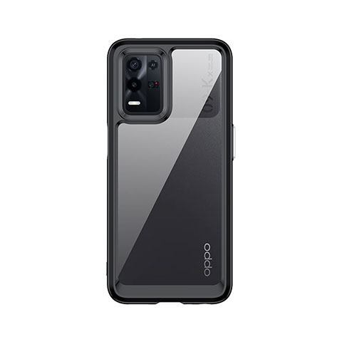 Coque Rebord Contour Silicone et Vitre Transparente Housse Etui J01S pour Oppo K9X 5G Noir