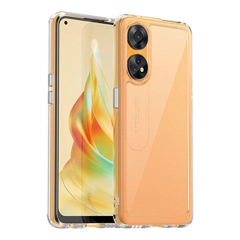 Coque Rebord Contour Silicone et Vitre Transparente Housse Etui J01S pour Oppo Reno8 T 4G Clair