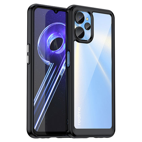 Coque Rebord Contour Silicone et Vitre Transparente Housse Etui J01S pour Realme 10T 5G Noir