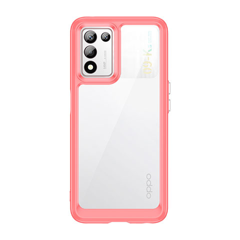 Coque Rebord Contour Silicone et Vitre Transparente Housse Etui J01S pour Realme Q3s 5G Rouge