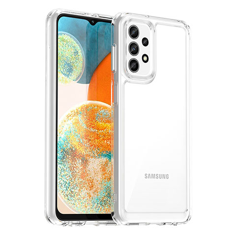 Coque Rebord Contour Silicone et Vitre Transparente Housse Etui J01S pour Samsung Galaxy A23 5G Clair